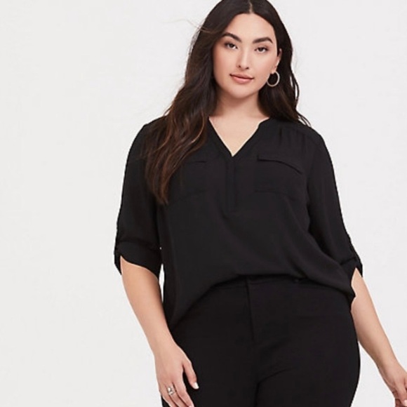 Torrid Black Harper Blouse Size 5X - Picture 1 of 14